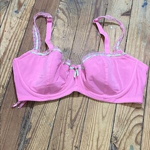 40DD Enchanted Green Ribbon Lace Accent Bra